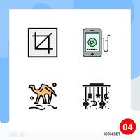 4 Creative Icons Modern Signs and Symbols of crop camel layout mobile animal Editable Vector Design Elements