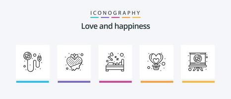 Love Line 5 Icon Pack Including wine. bottle. love. romance. love. Creative Icons Design vector