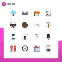 16 Universal Flat Colors Set for Web and Mobile Applications steering process attention creative book Editable Pack of Creative Vector Design Elements