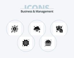 Business And Management Glyph Icon Pack 5 Icon Design. business. bag. affiliate. online. cloud vector