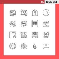 16 Universal Outline Signs Symbols of jewelry cufflink price cuff nature Editable Vector Design Elements