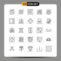 25 Creative Icons Modern Signs and Symbols of hand grain c container development Editable Vector Design Elements