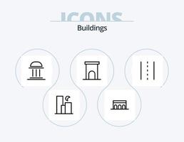 Buildings Line Icon Pack 5 Icon Design. marketplace. building. column. monument. columns vector