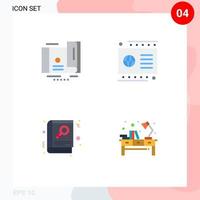 User Interface Pack of 4 Basic Flat Icons of card library voucher debit sign Editable Vector Design Elements