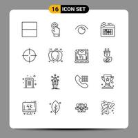 16 Creative Icons Modern Signs and Symbols of sight fitness view day design Editable Vector Design Elements