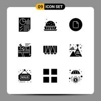 9 iconos creativos signos y símbolos modernos de la posición del mapa dulces ruta ui elementos de diseño vectorial editables vector