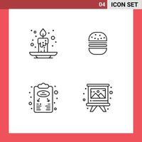 Modern Set of 4 Filledline Flat Colors and symbols such as autumn business strategy festival fast planning Editable Vector Design Elements