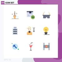 9 Creative Icons Modern Signs and Symbols of mechanic avatar virtual simple battery Editable Vector Design Elements