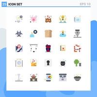 Universal Icon Symbols Group of 25 Modern Flat Colors of web design hand bed idea protected ideas Editable Vector Design Elements