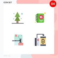 4 Flat Icon concept for Websites Mobile and Apps forest copyright tree love dmca Editable Vector Design Elements