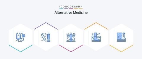 Alternative Medicine 25 Blue icon pack including wellness. spa. care. relaxation. medicine vector