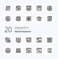 20 Web Development Line icon Pack like login flowchart api diagnostic analytics vector