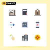 Universal Icon Symbols Group of 9 Modern Flat Colors of mobile invitation price envelope right Editable Vector Design Elements