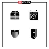 Editable Vector Line Pack of 4 Simple Solid Glyphs of box shield security internet usa Editable Vector Design Elements