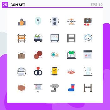 paquete de iconos vectoriales de stock de 25 signos y símbolos de línea para el algoritmo de seguridad de diseño de modelo elementos de diseño vectorial editables de invierno vector