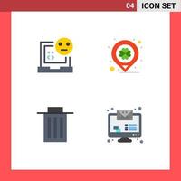 User Interface Pack of 4 Basic Flat Icons of bad delete development festival trash Editable Vector Design Elements