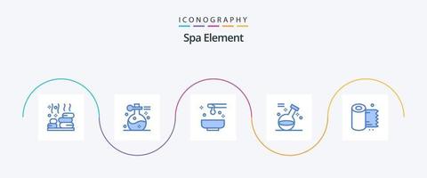 paquete de iconos spa element blue 5 que incluye spa. juego. yoga. elemento. spa vector