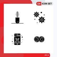 User Interface Pack of Basic Solid Glyphs of accessories tools mascara design face Editable Vector Design Elements