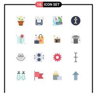 Set of 16 Vector Flat Colors on Grid for advertising location key map human Editable Pack of Creative Vector Design Elements