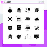paquete de iconos de vector de stock de 16 signos y símbolos de línea para elementos de diseño de vector editables de bulbo de negocio de árbol de destino de flor