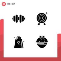 Set of Modern UI Icons Symbols Signs for dumbbell bag business shopping cart Editable Vector Design Elements