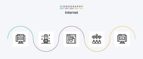 Internet Line 5 Icon Pack Including internet. blog. error. team. network vector