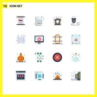 Group of 16 Modern Flat Colors Set for gas power supply creative plug electrical Editable Pack of Creative Vector Design Elements