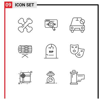 9 Outline concept for Websites Mobile and Apps instrument slash information off disabled Editable Vector Design Elements