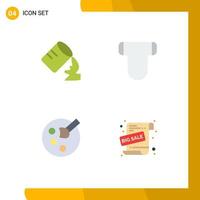 Modern Set of 4 Flat Icons Pictograph of glass paint baby pampers promotional offer Editable Vector Design Elements