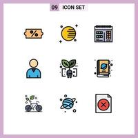 9 Creative Icons Modern Signs and Symbols of planet book design plug green Editable Vector Design Elements