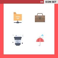 User Interface Pack of 4 Basic Flat Icons of files glass bag material food Editable Vector Design Elements