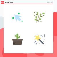 User Interface Pack of 4 Basic Flat Icons of arrow summer leaf spring stick Editable Vector Design Elements