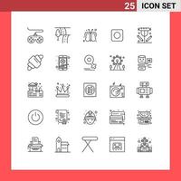 Universal Icon Symbols Group of 25 Modern Lines of food dinner fly breakfast browser Editable Vector Design Elements