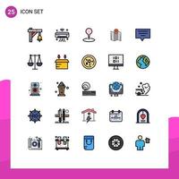 25 iconos creativos signos y símbolos modernos de ubicación de puntero wifi dirección pin elementos de diseño vectorial editables vector