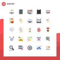 User Interface Pack of 25 Basic Flat Colors of monitor dashboard adaptive web design Editable Vector Design Elements