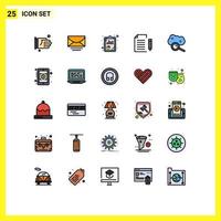 Modern Set of 25 Filled line Flat Colors Pictograph of cloud computing file analysis extension data Editable Vector Design Elements