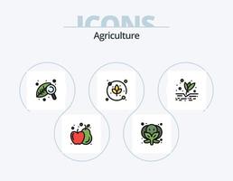 paquete de iconos llenos de línea de agricultura 5 diseño de iconos. agricultura. naturaleza. agricultura. árbol. verdura vector