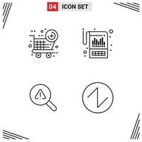 Editable Vector Line Pack of 4 Simple Filledline Flat Colors of black friday search account reporting error Editable Vector Design Elements