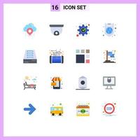 16 Creative Icons Modern Signs and Symbols of archive drawer shield development protection global Editable Pack of Creative Vector Design Elements