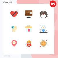 Universal Icon Symbols Group of 9 Modern Flat Colors of solution mind sport men movember Editable Vector Design Elements