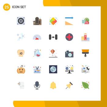 25 Thematic Vector Flat Colors and Editable Symbols of molecule squares teamwork shapes cube Editable Vector Design Elements