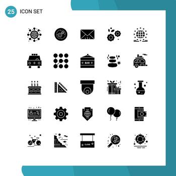 25 concepto de glifo sólido para sitios web móviles y aplicaciones interfaz gdpr de internet primavera pascua elementos de diseño vectorial editables vector