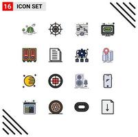 16 Creative Icons Modern Signs and Symbols of education online music internet auction Editable Creative Vector Design Elements