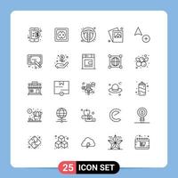 Group of 25 Lines Signs and Symbols for add image socket gallery user Editable Vector Design Elements