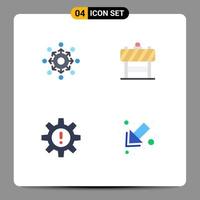 4 paquete de iconos planos de interfaz de usuario de signos y símbolos modernos de elementos de diseño de vectores editables de administración de tablero de equipo de recursos humanos de red