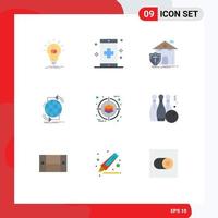 9 Flat Color concept for Websites Mobile and Apps internet connectivity form protection house Editable Vector Design Elements