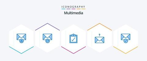 Multimedia 25 Blue icon pack including . mail. . sent vector