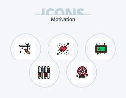 Motivation Line Filled Icon Pack 5 Icon Design. shield motivation. access. bright. target. darts vector