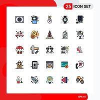 25 Universal Filled line Flat Color Signs Symbols of web mouse robbit plumbing mechanical Editable Vector Design Elements