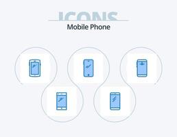 Mobile Phone Blue Icon Pack 5 Icon Design. . camera. vector